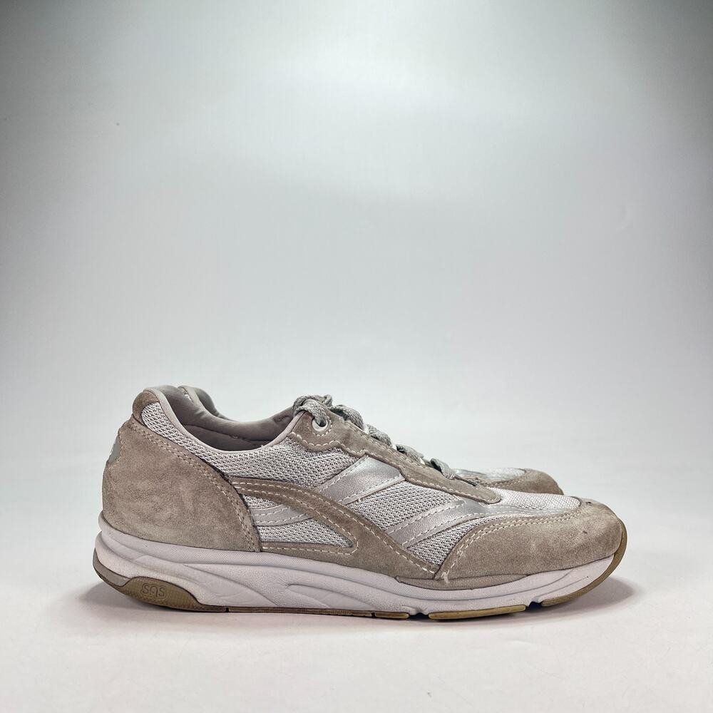 SAS Tour Mesh Silver Lace Up Sneaker Comfort Walking Shoes Women's Size 8.5M